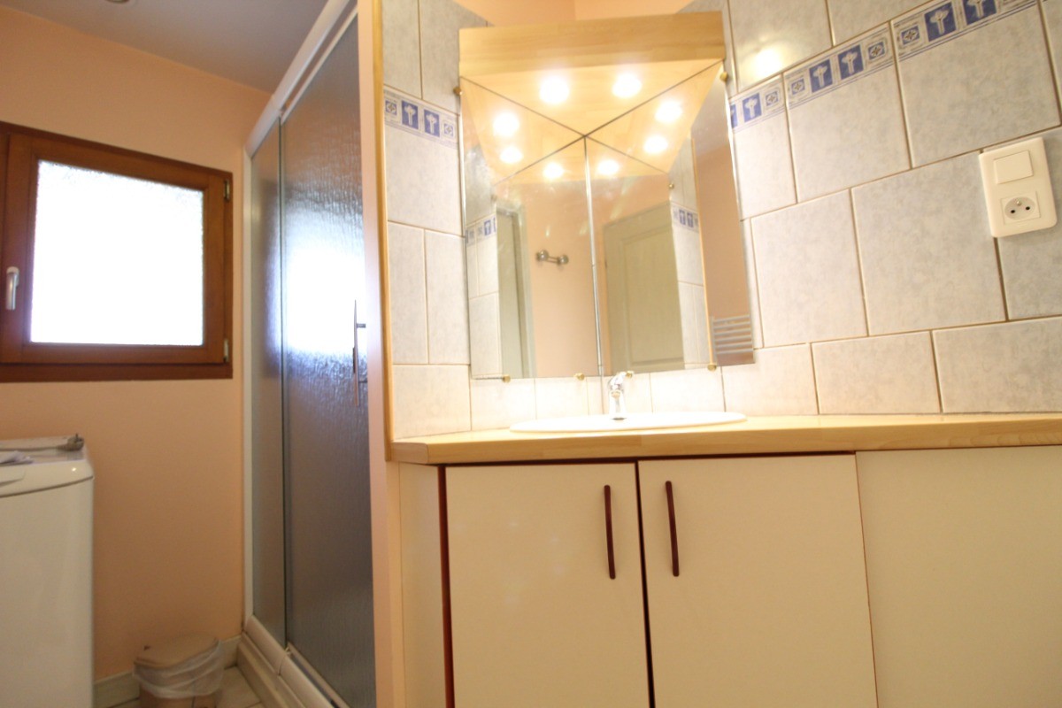 Salle d'eau avec douche et lave-linge privatif - Gite la Remise