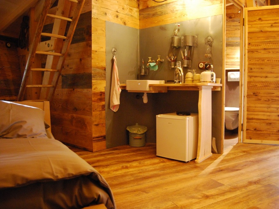Intérieur cabane "La Trafolle"