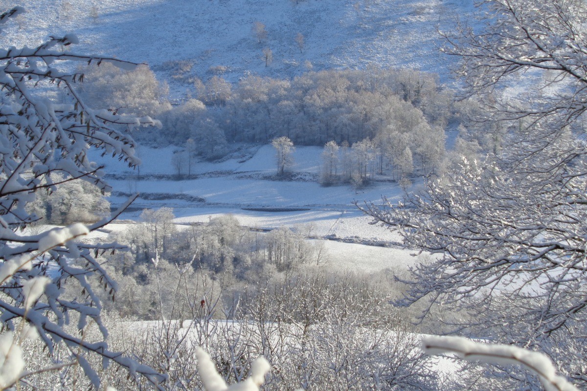 Paysage alentour sous la neige