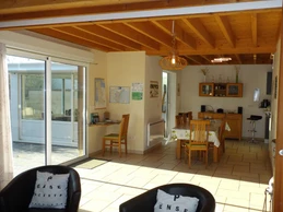 Living room, dining room, terrace and veranda