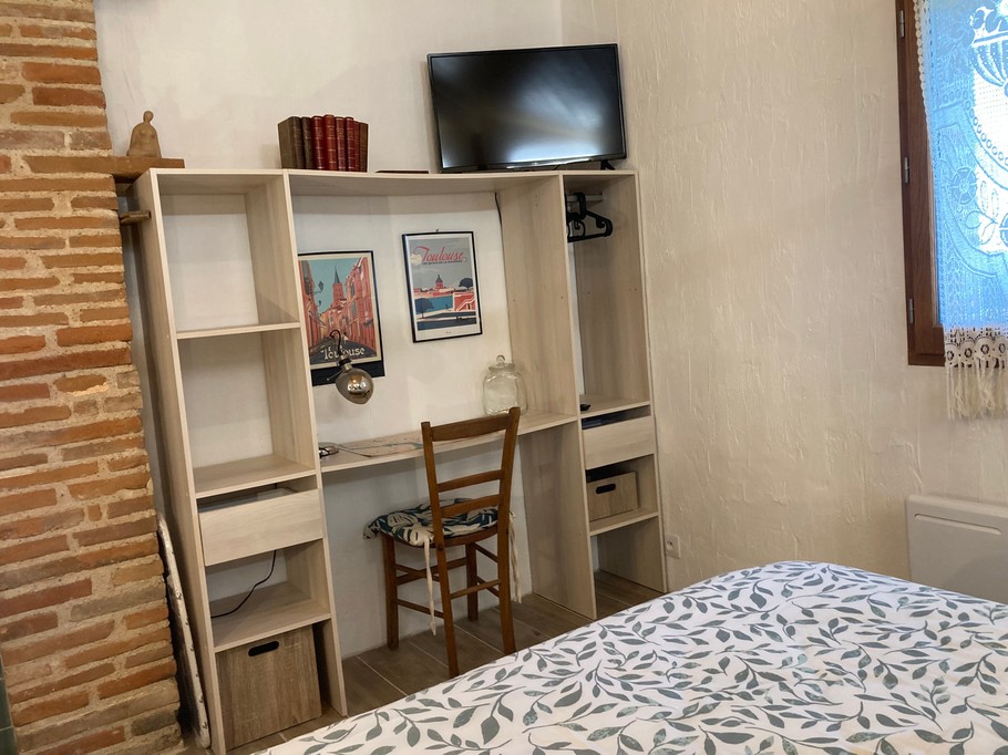 Laundry room, office and television