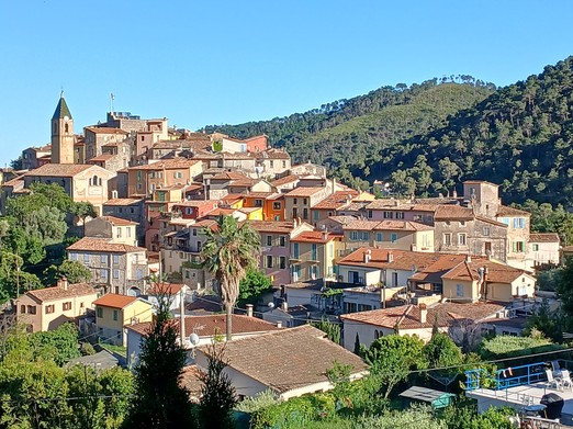 View over Gorbio, the flat is located in the heart of the village