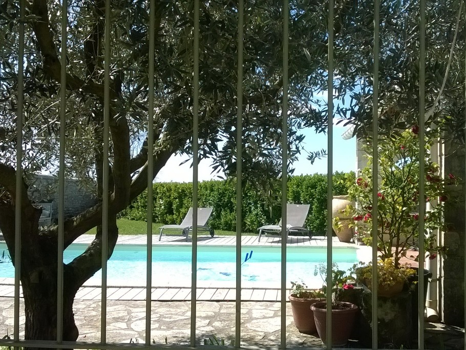 Espace piscine clôturé, portail sécurité enfants