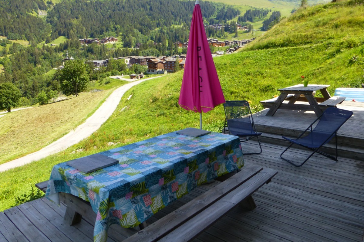La terrasse avec vue sur la station