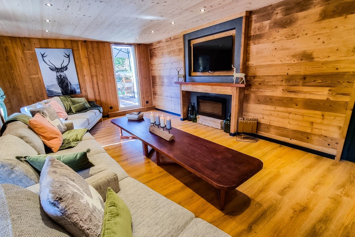 Espace salon avec WIFI et accès Netflix -  Appartement Le Cerf
