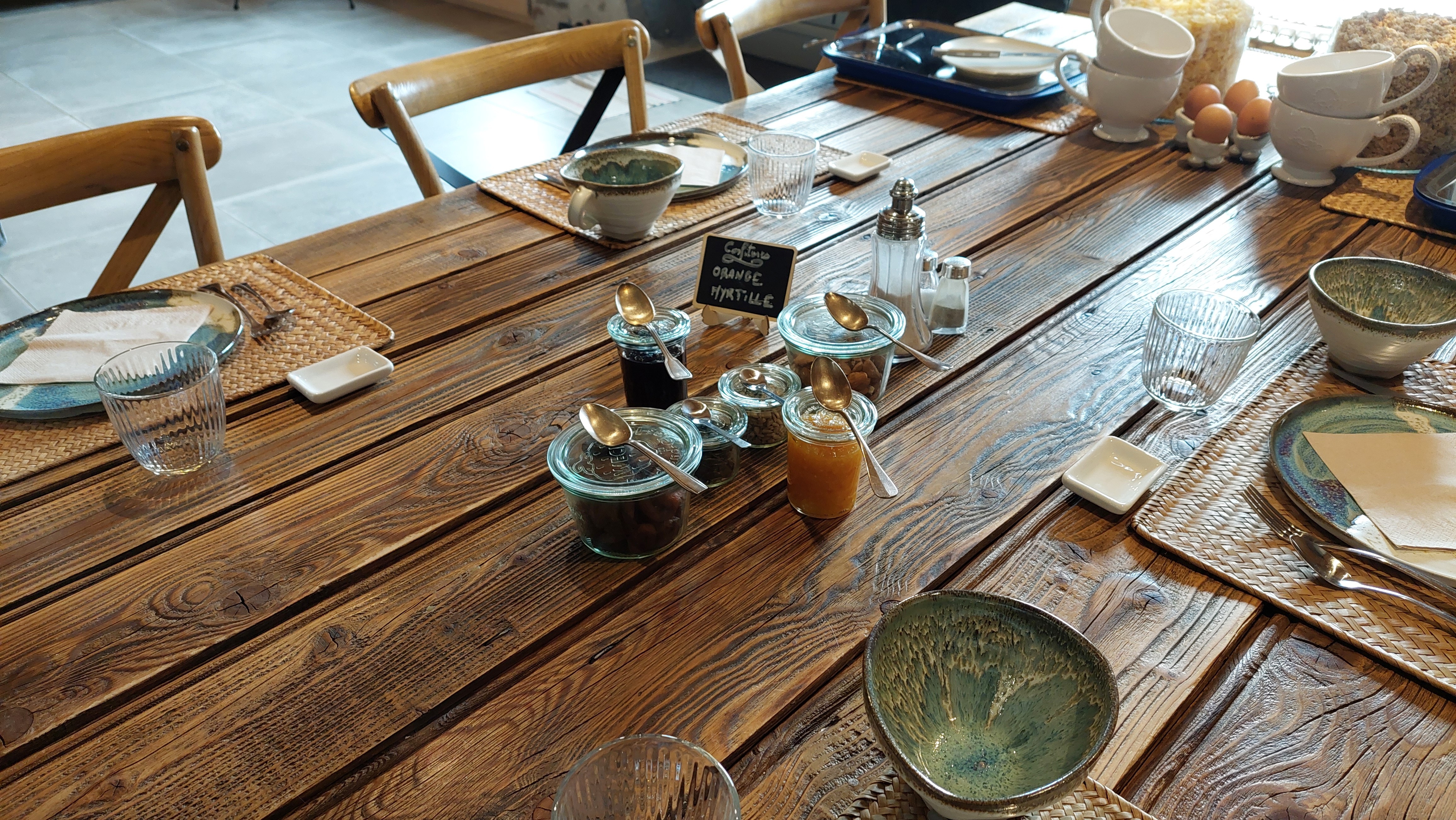 Home-made jams and artisanal products served for breakfast