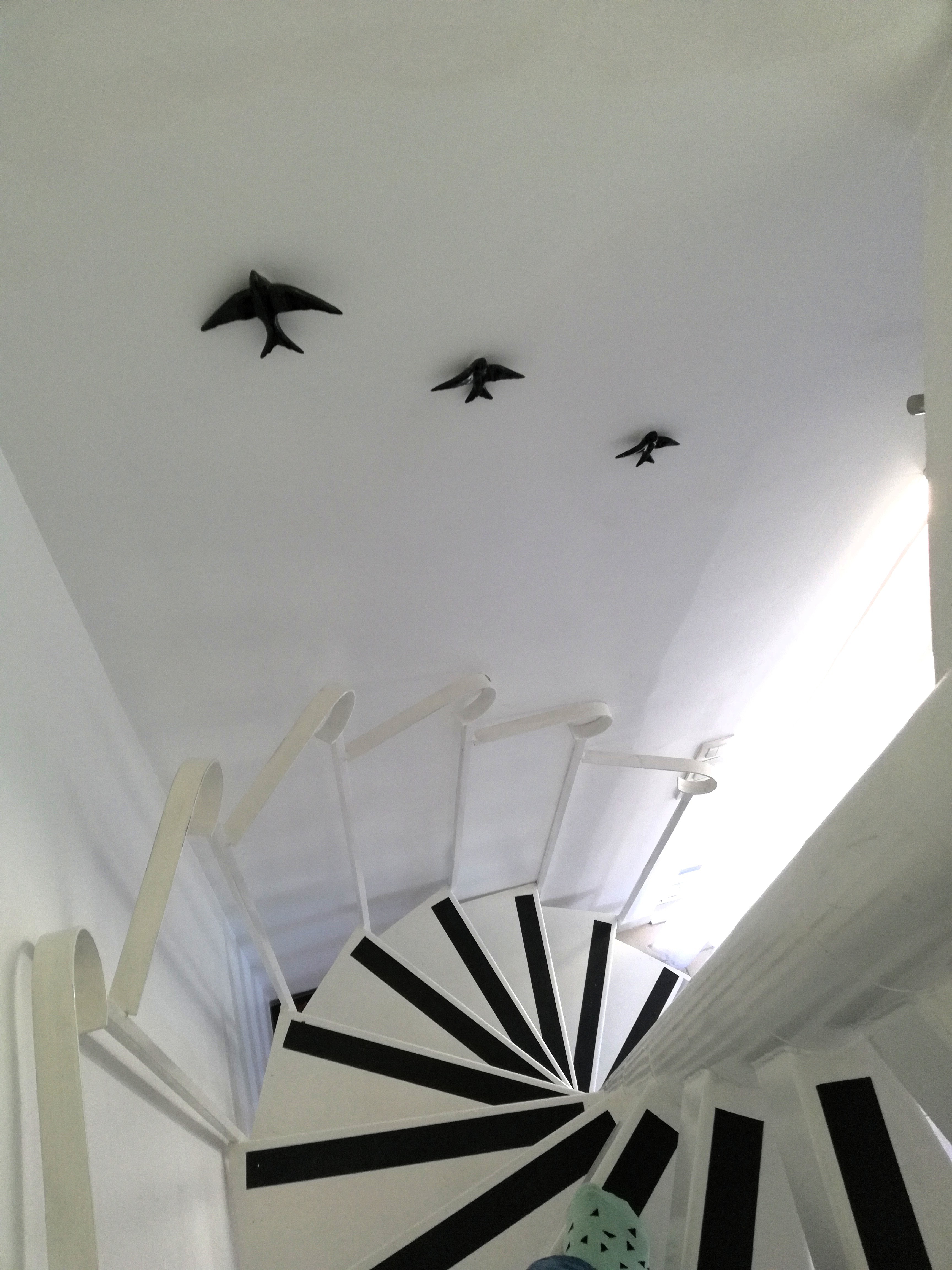 Escalier en colimaçon, du salon à l'étage