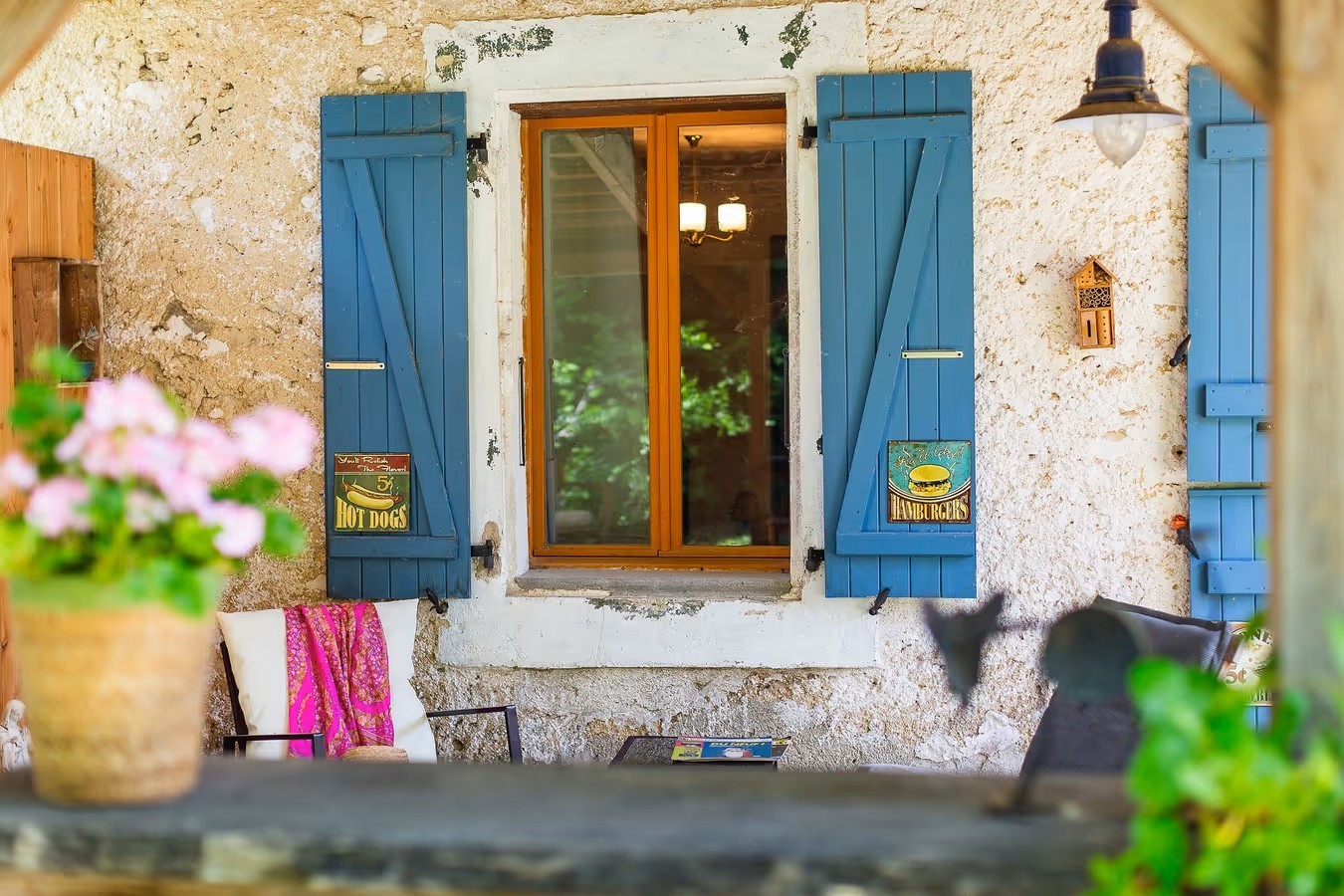 patio awning at the country cottage in the Drôme Provençale, Marsanne
