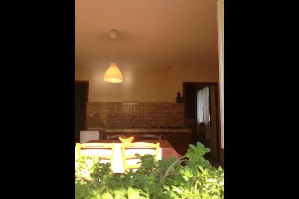 Séjour / Cuisine : vue de la terrasse