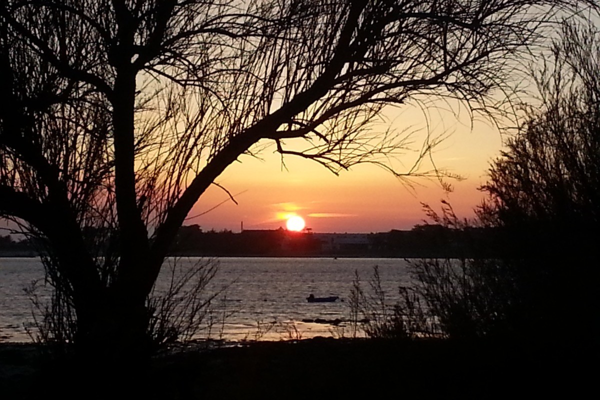 coucher de soleil vu de la véranda