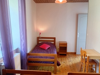 Bedroom 2 with 3 single beds (90cm) overlooking the mountain and park to the rear