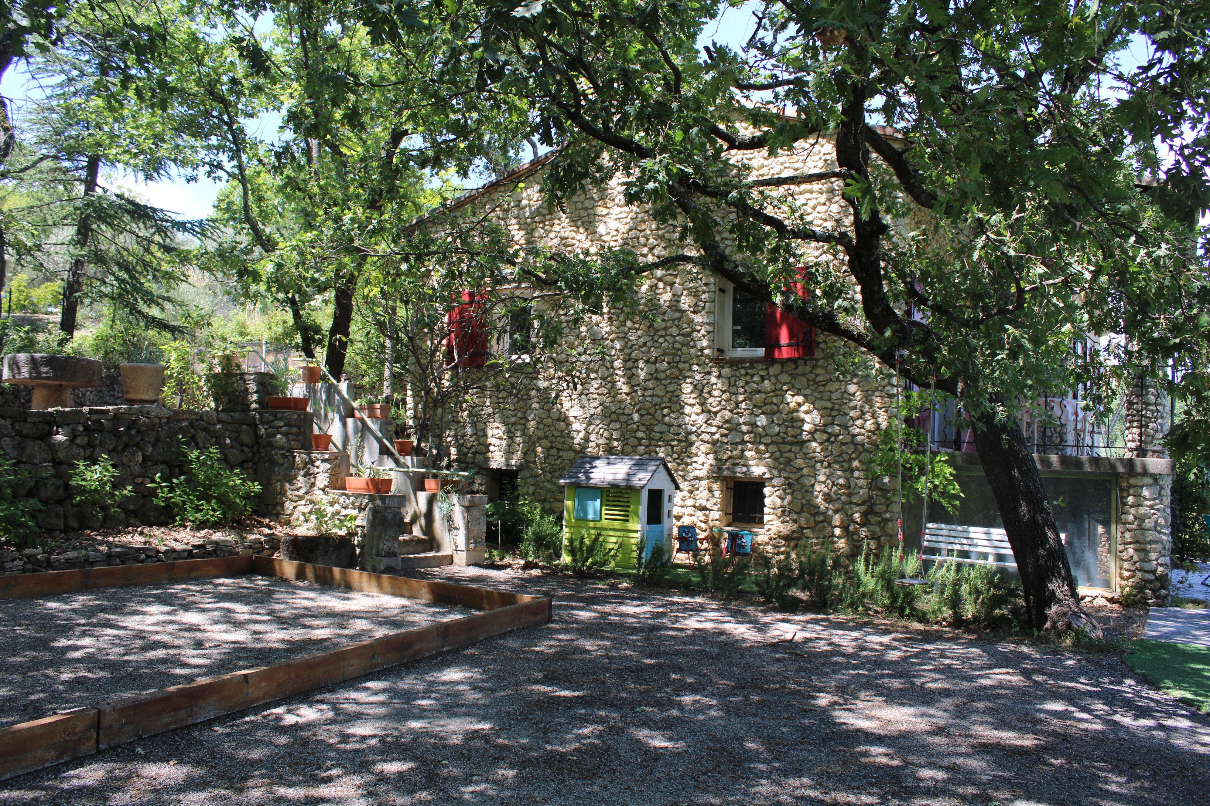 Boules court and children’s play area
