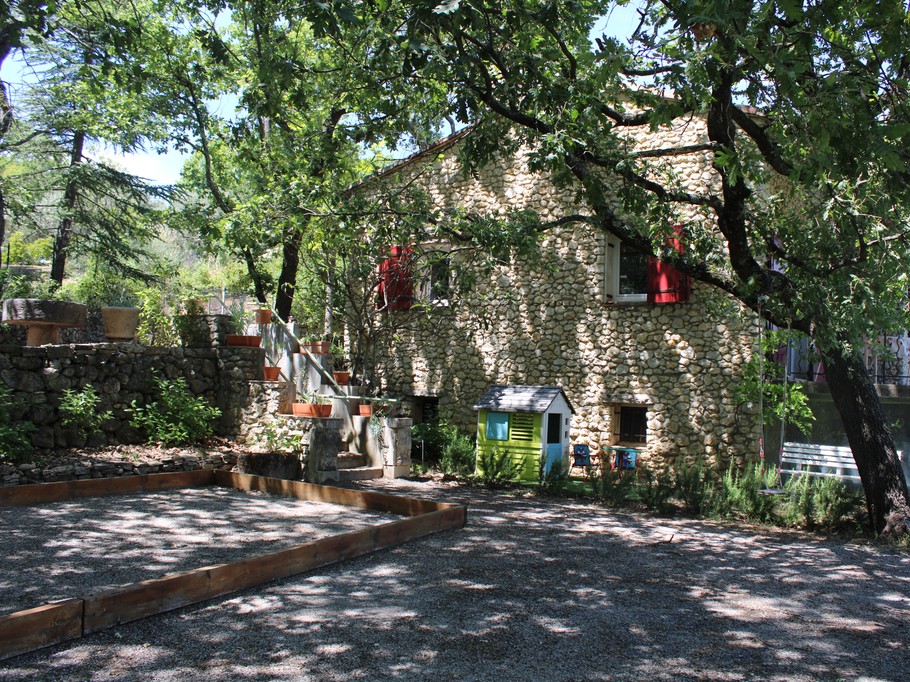 Boules court and children’s play area