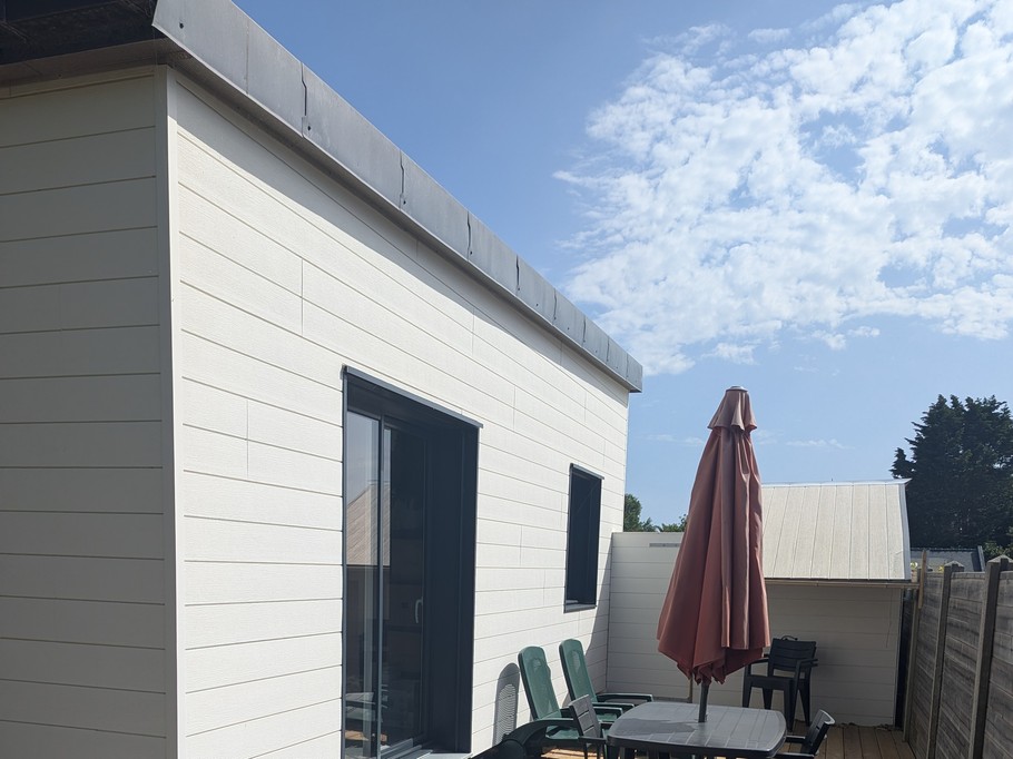 Relaxation area on the wooden terrace