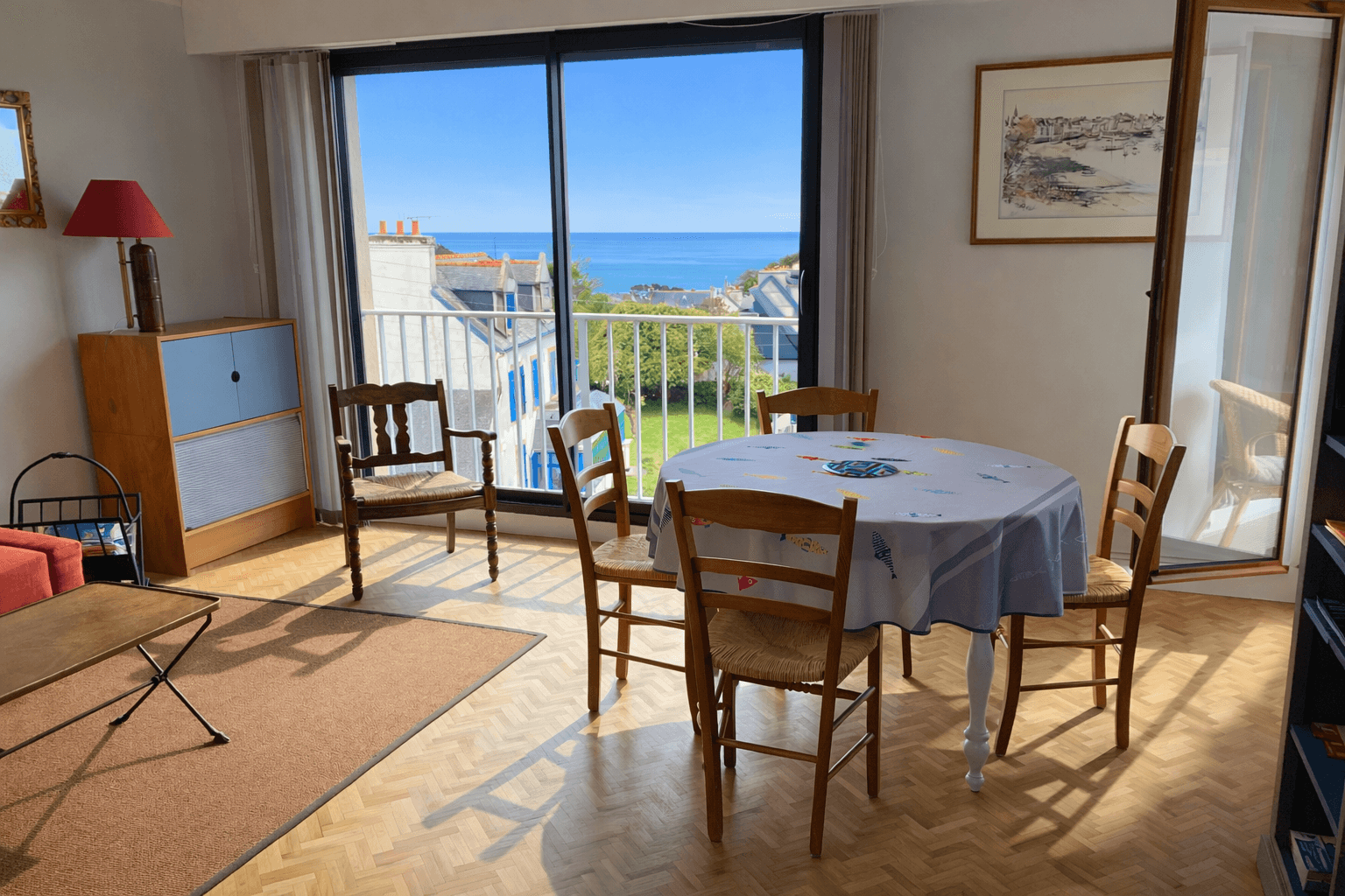 Living room with sea view