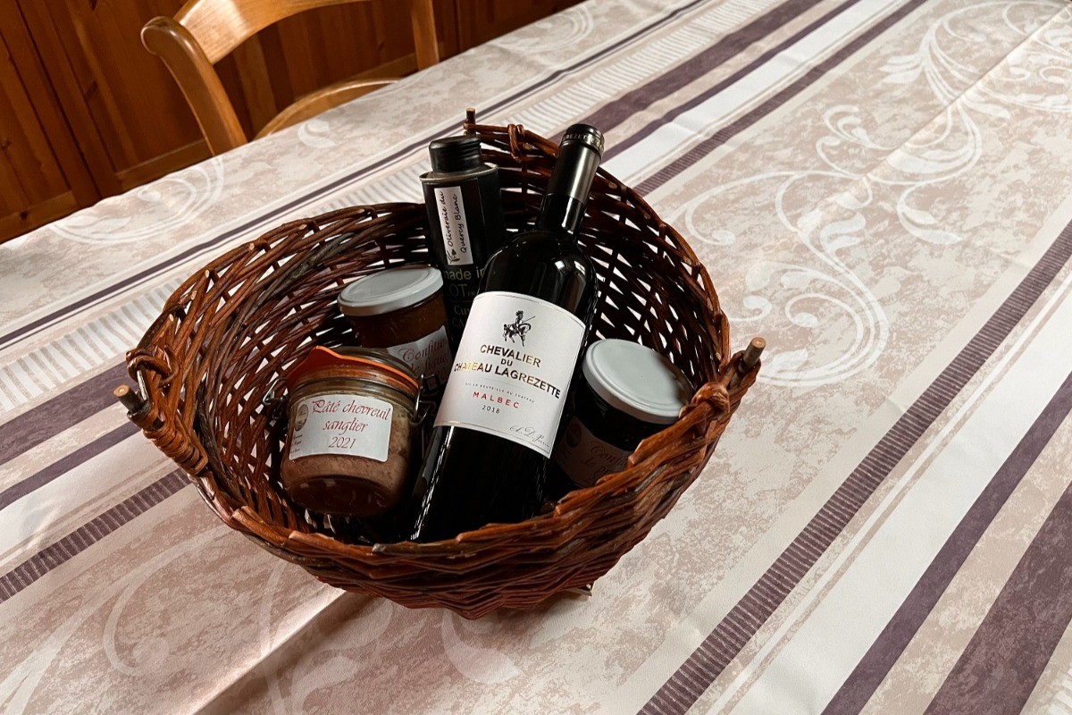 Panier gourmand offert à l'arrivée