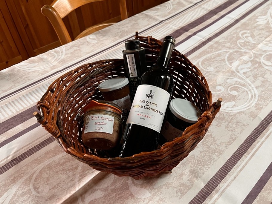 Panier gourmand offert à l'arrivée