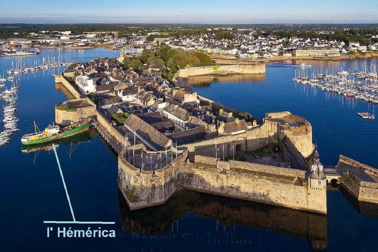 View of the walled town of Concarneau