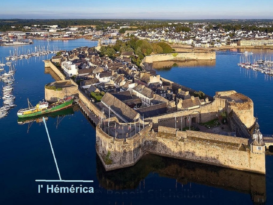 View of the walled town of Concarneau
