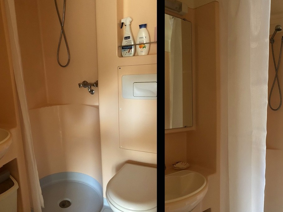 Salle bains comme sur les bateaux. Wc classique