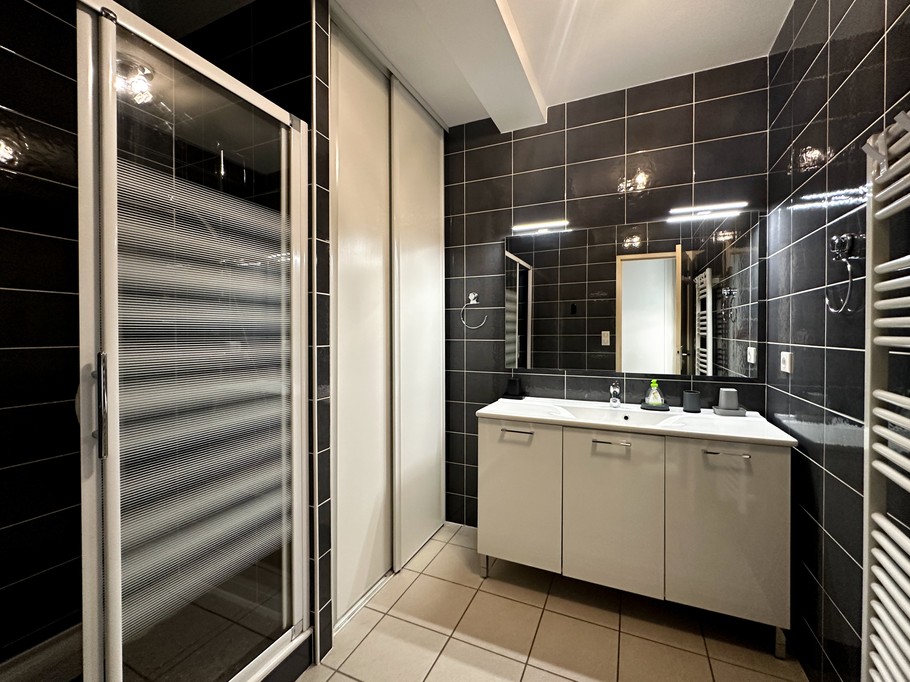 Salle de bain avec grande douche
