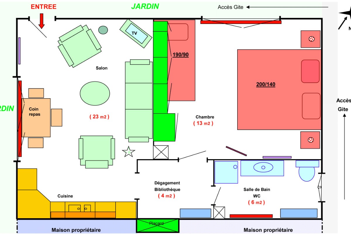 Le plan du gîte