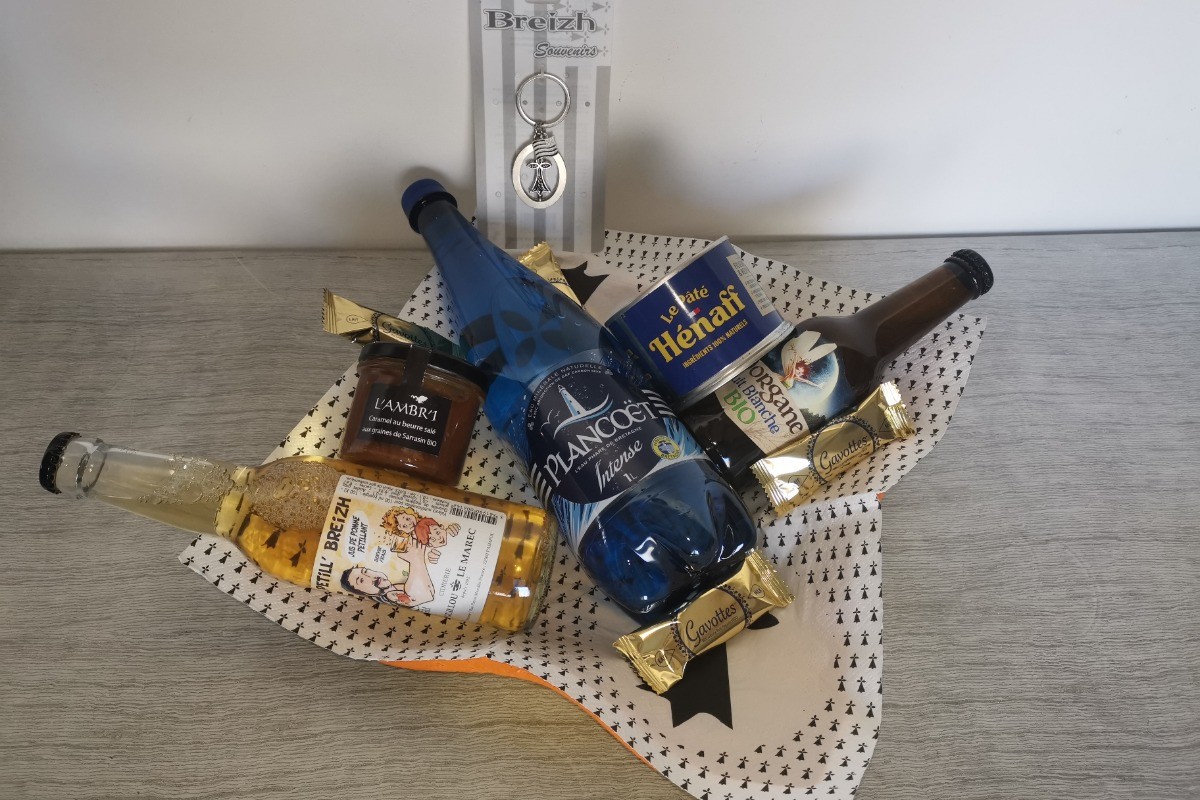 Un panier de bienvenue avec des produits locaux... et du caramel au beurre salé maison