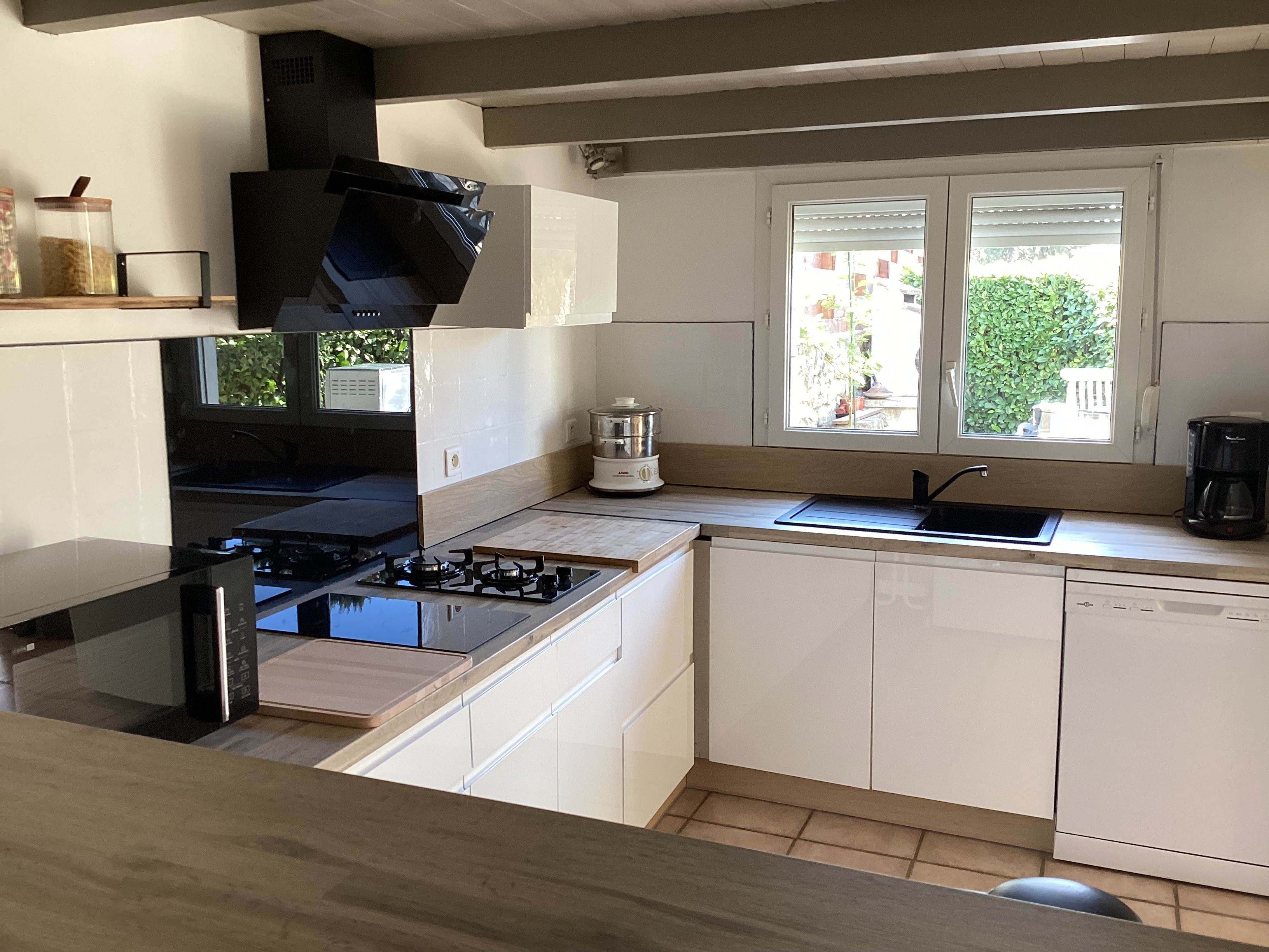 the kitchen