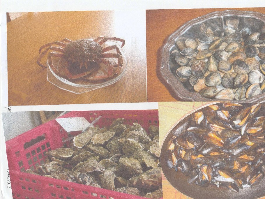 Coquillage pécher dans la région