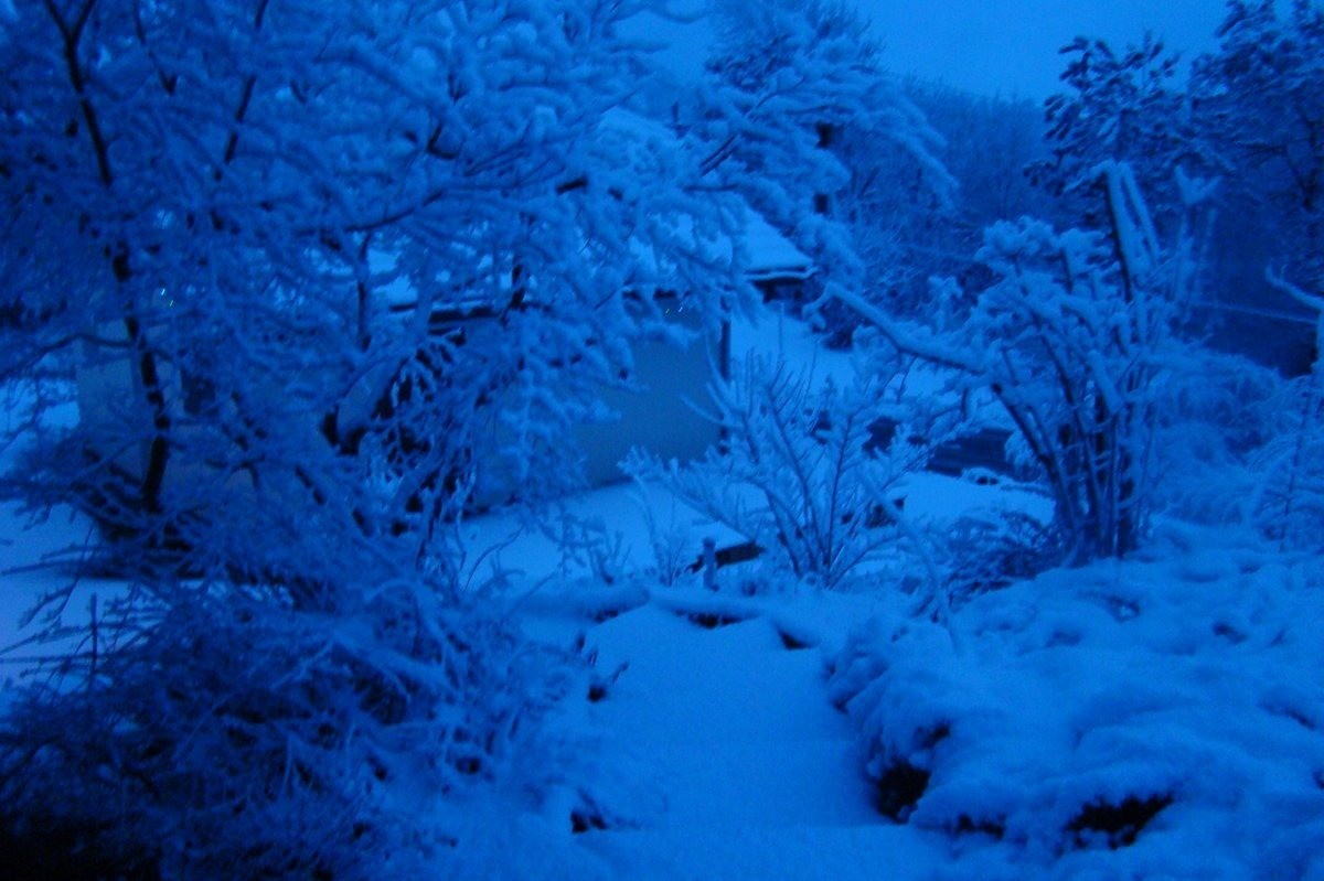 terrasse sous la neige