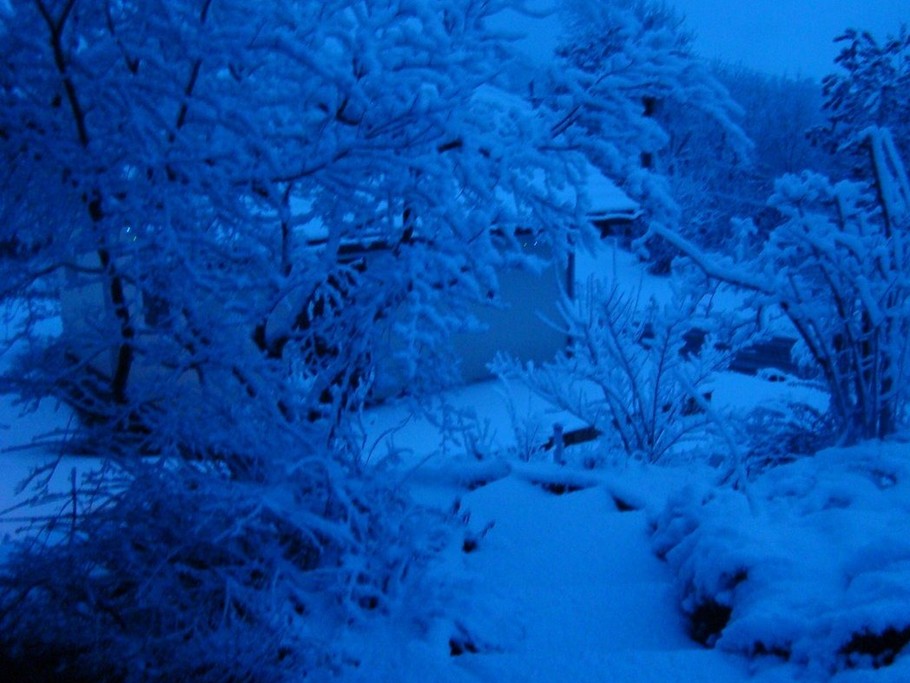 terrasse sous la neige