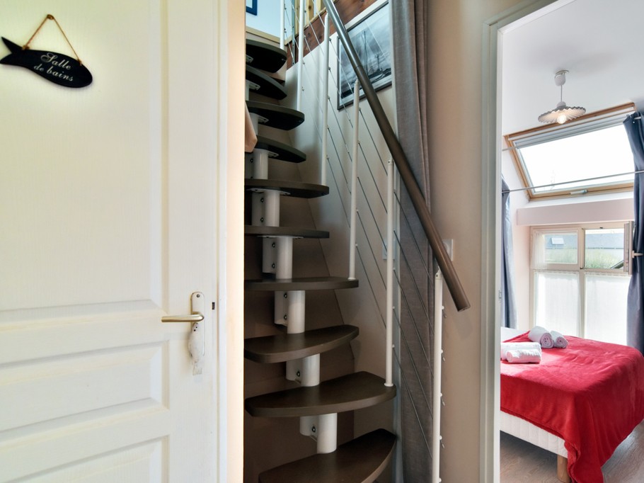 Second floor landing with Japanese staircase to attic bedroom
