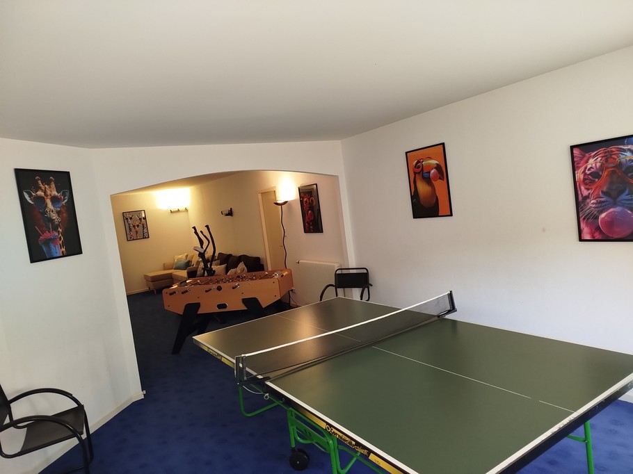 Games/sports room with connected video projector