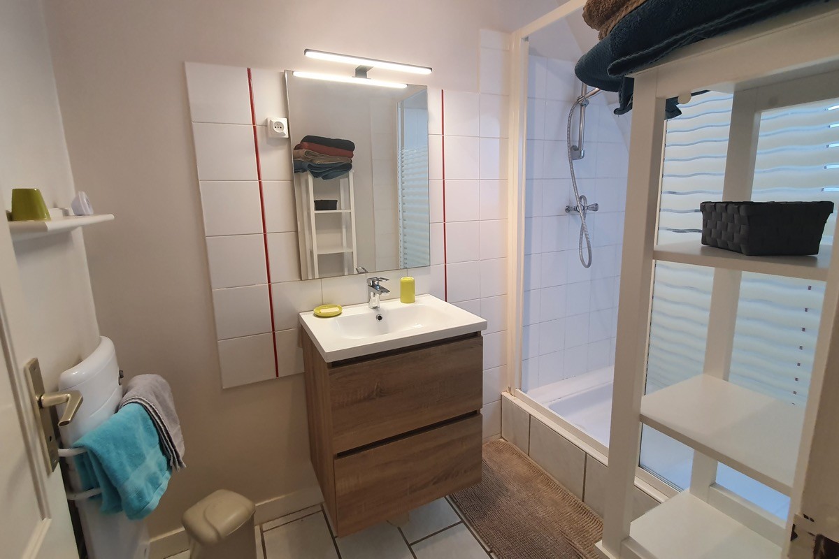 salle de bain avec douche