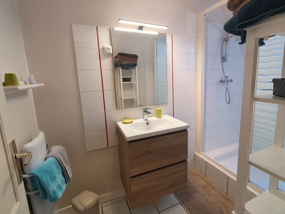 salle de bain avec douche