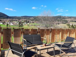 Terrace - Bed and breakfast La Pimprenelle : rest and nature - Vosges