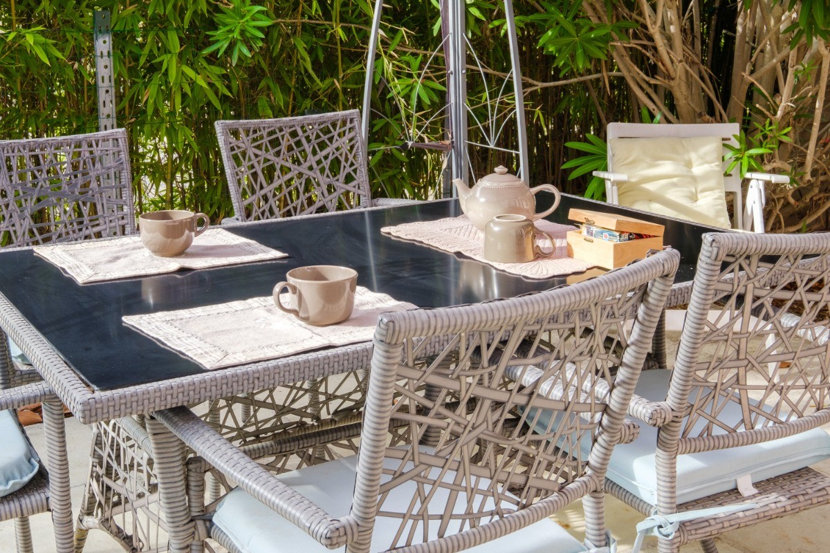 Terrasse extérieure, gîte le Floriège à Vidauban (Provence, Var)