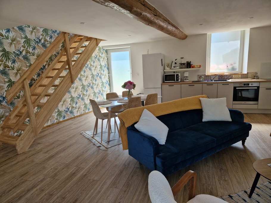 Living area - Gite les bords de l'Amezule, gite Bergamotte