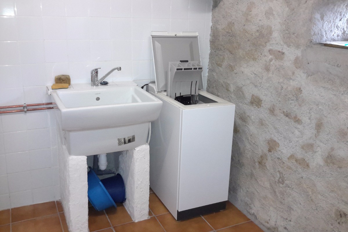 la buanderie avec toilettes au rez de jardin
