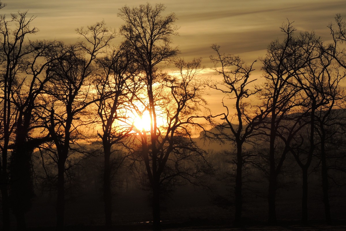 coucher de soleil automnal au gîte des biches