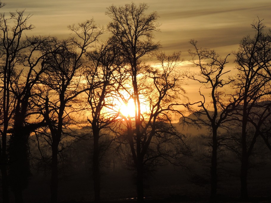 coucher de soleil automnal au gîte des biches