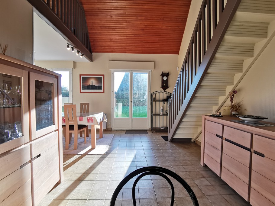 view of the living room from the kitchen