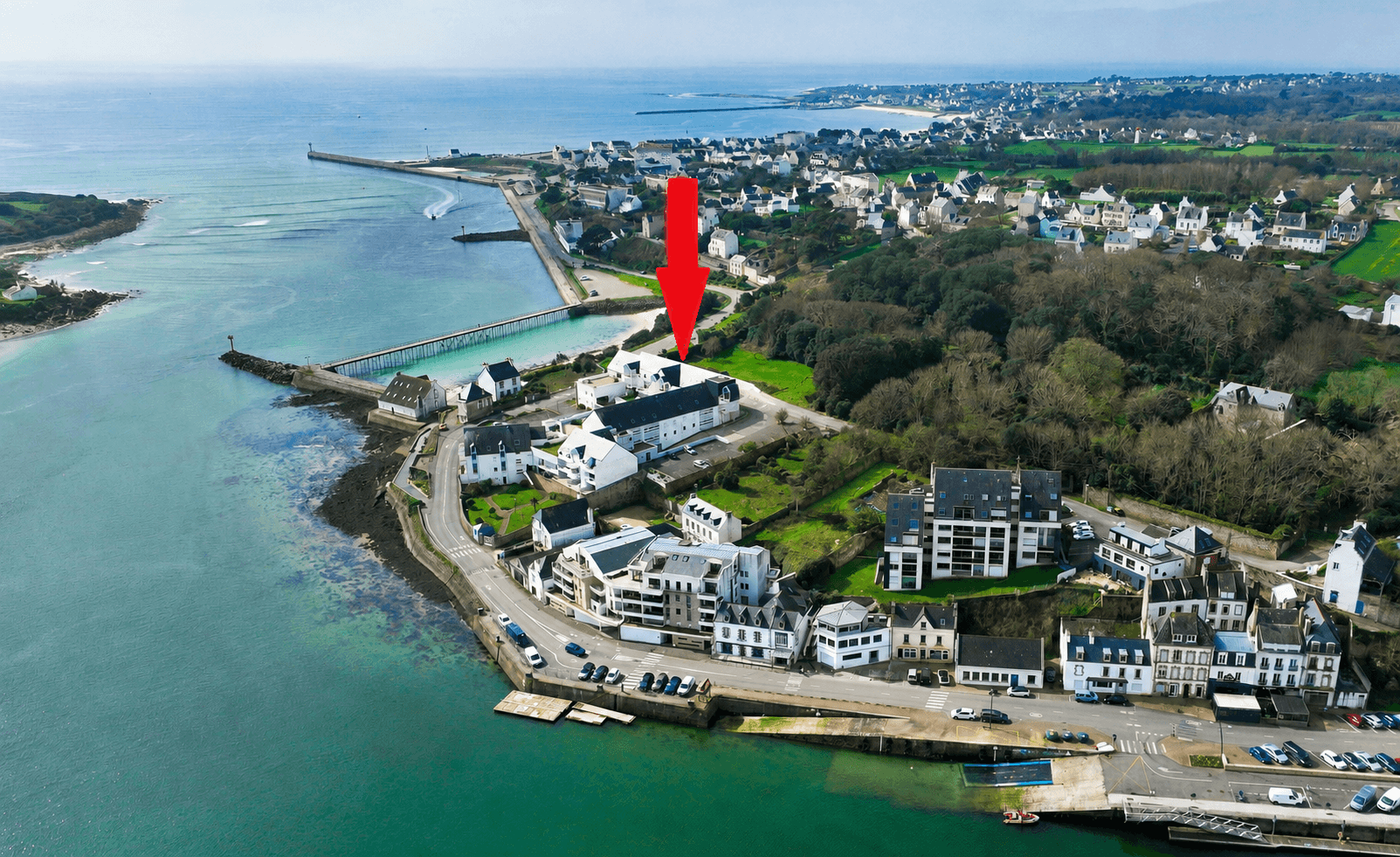 Aerial view of Audierne and the residence