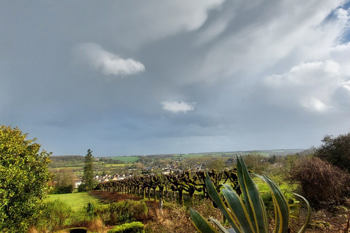 Parc paysager avec des espaces de forêt, de prairies, de verger, de potagers, le tout géré sans aucun pesticides.