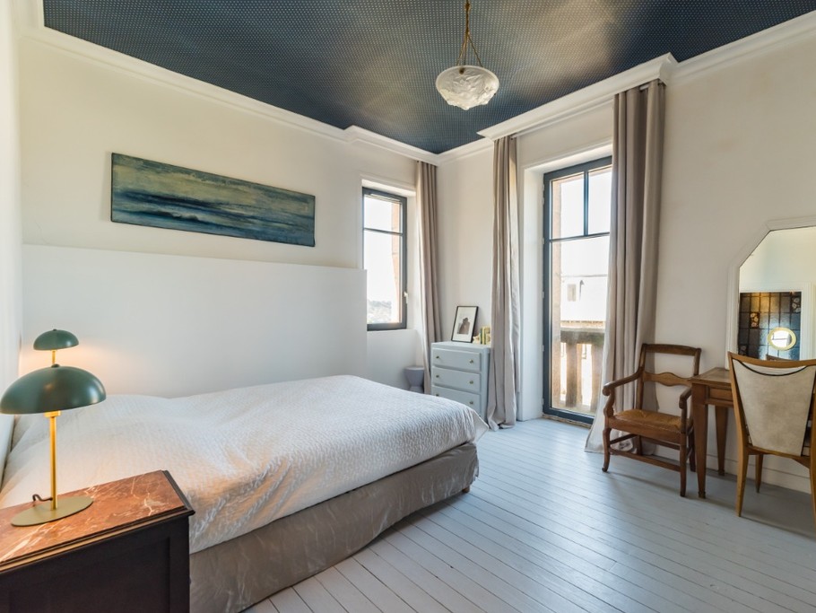 VILLA PERROSIENNE VUE MER - 12 personnes - PERROS-GUIREC - COTES D'ARMOR - BRETAGNE - chambre grise 1er étage avec vue sur mer