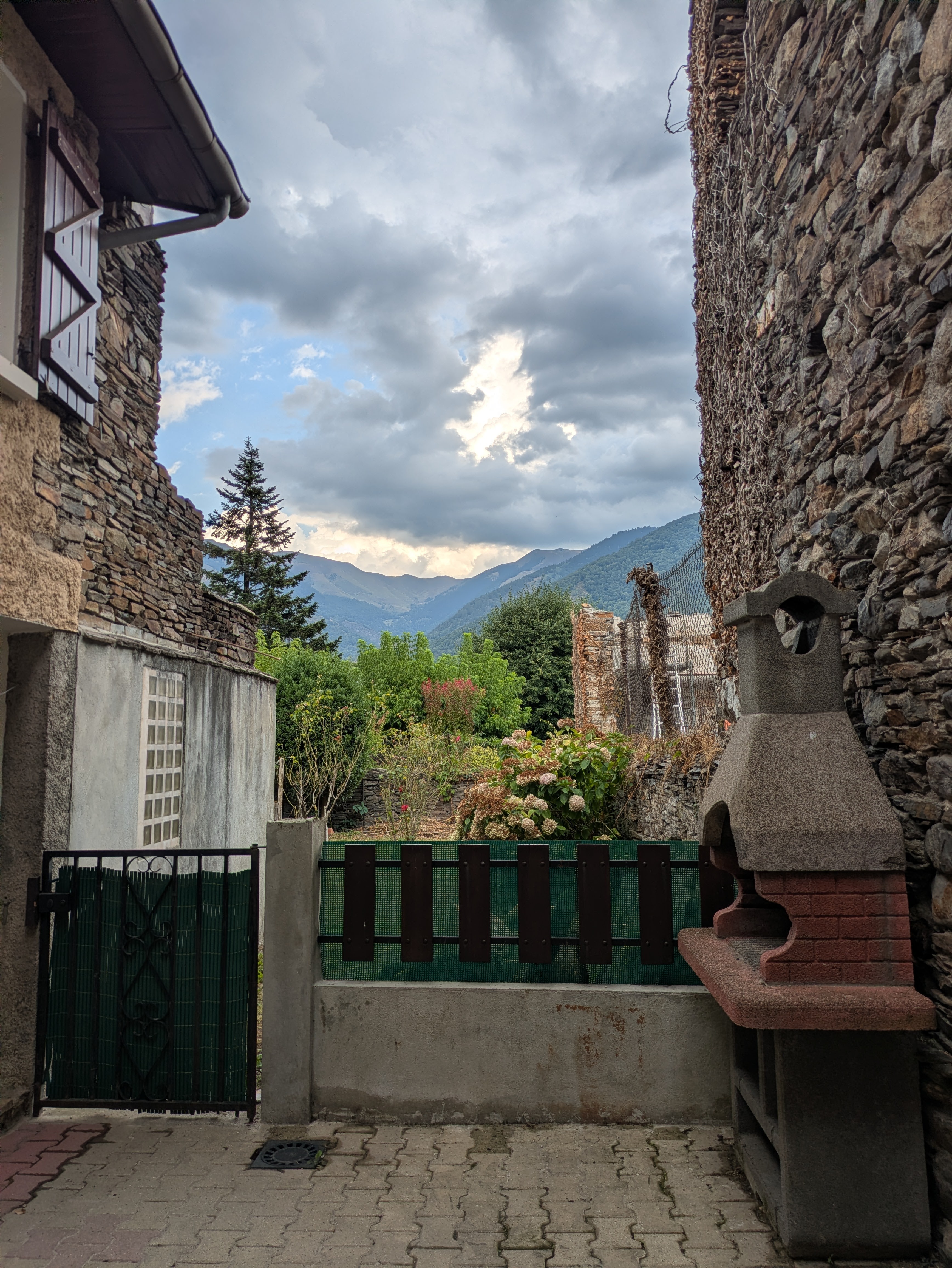 View of the mountain from the courtyard