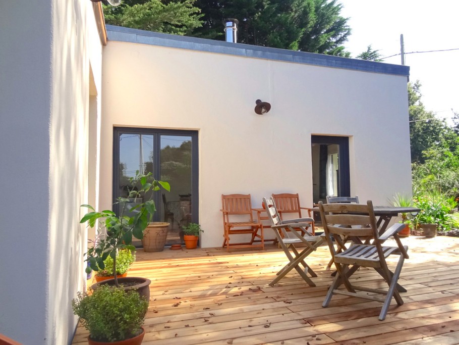 Jacob, Clévacances, location, Plouha, vue extérieure de la maison, terrasse