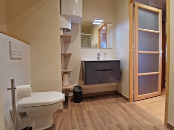 Salle d'eau avec WC dans la chambre Océan et commune avec la chambre 2 Lilas