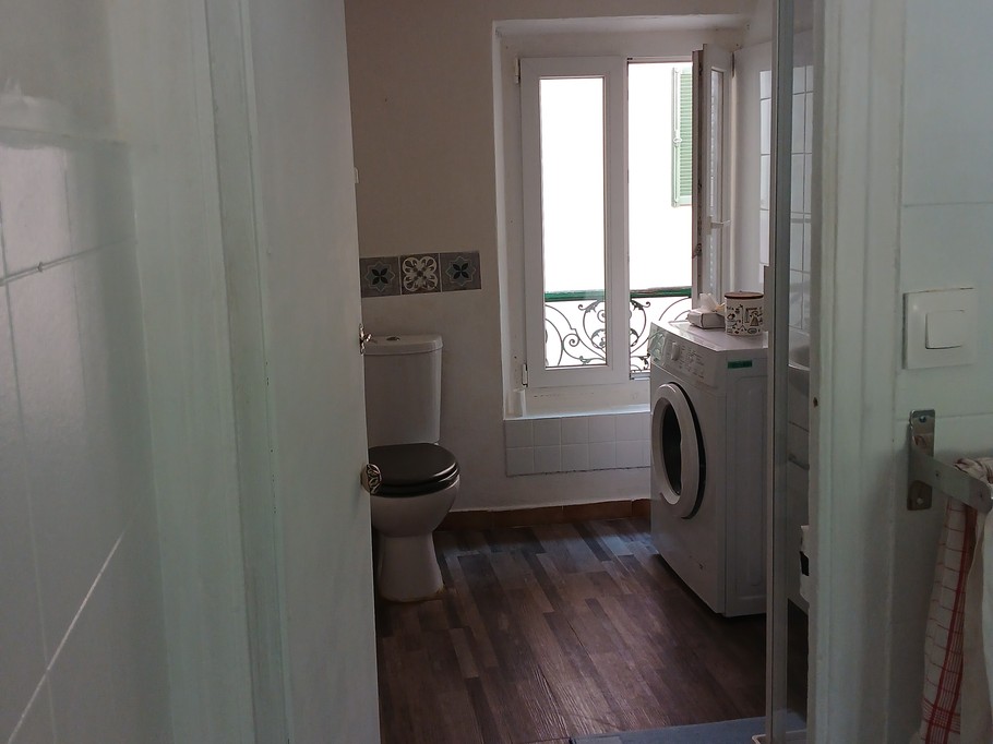 Separate shower room, washing machine and WC