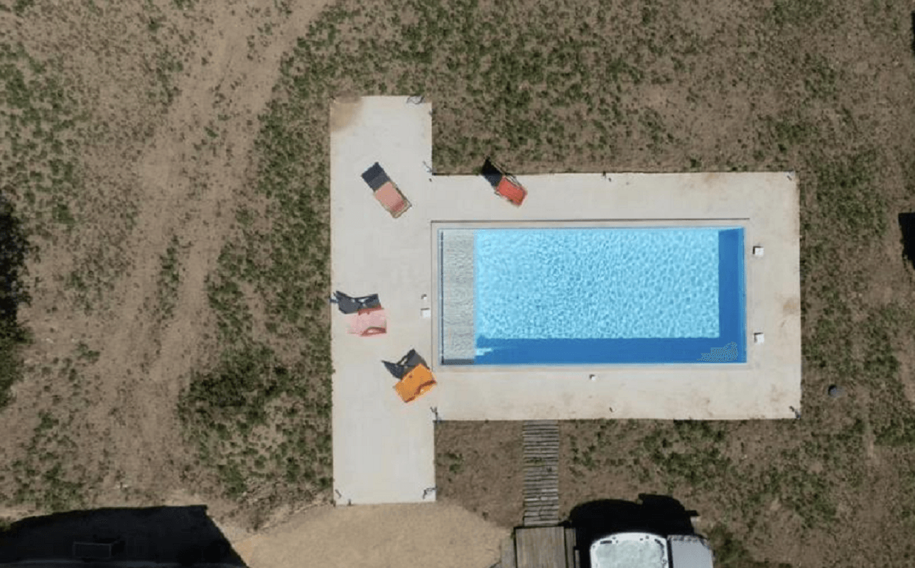 Communal swimming pool (open May to Sept) currently being fitted outside